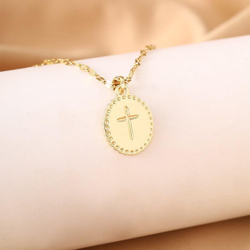 Wholesale Cross Clavicle Chain Religious Copper Necklace