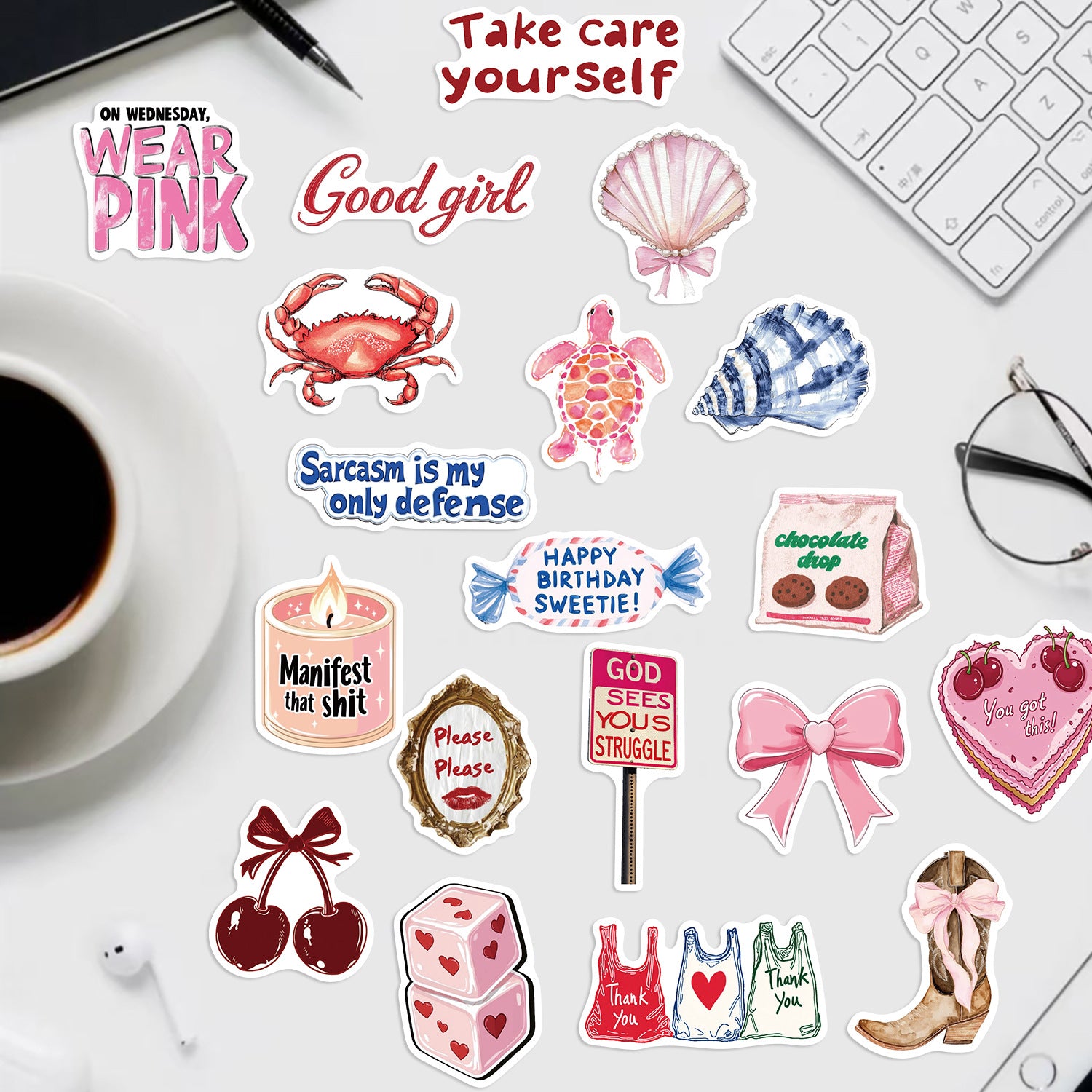 Wholesale 50pcs Cartoon Inspirational Girl Graffiti Waterproof Vinyl Stickers