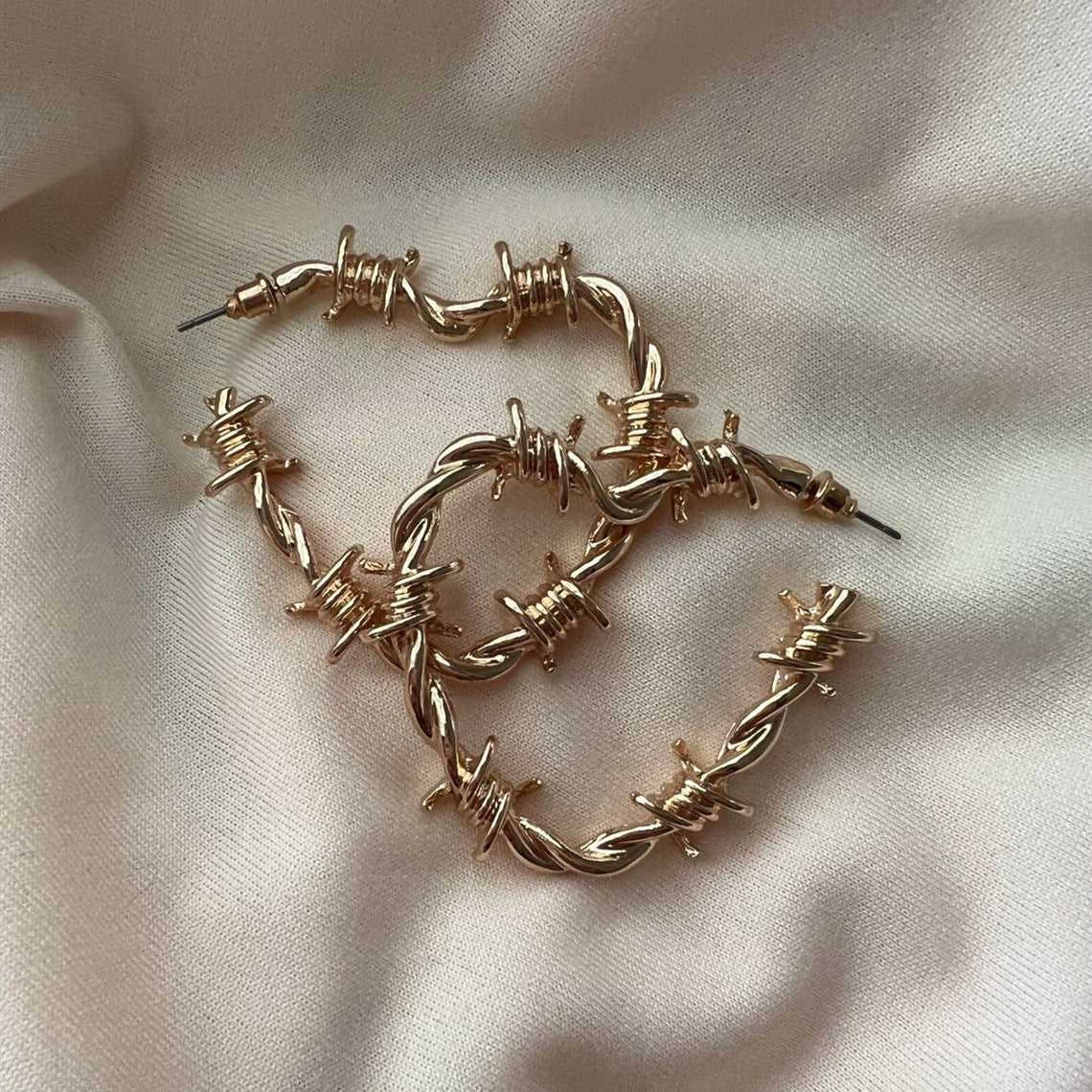 Wholesale Gothic gold/silver forked heart pendant earrings