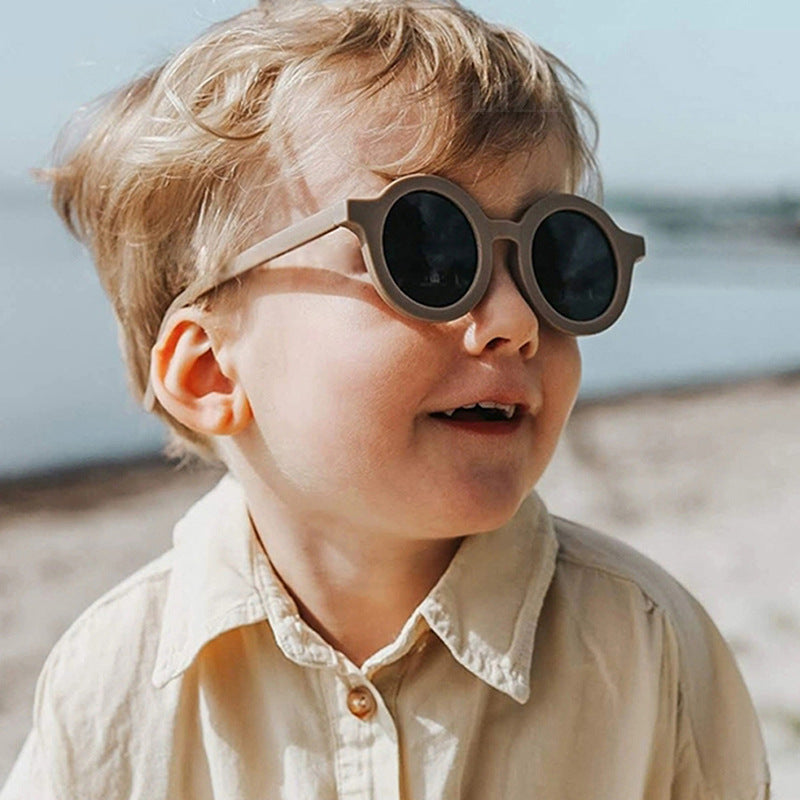Wholesale children's round frame cartoon sunglasses