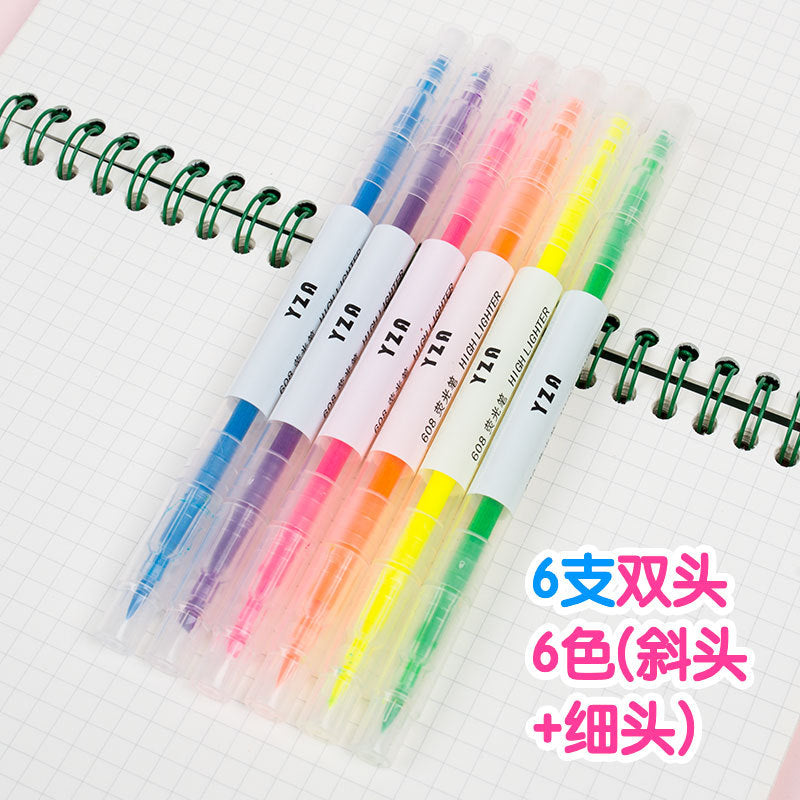 Wholesale Color Double Head Fluorescent Marker Pen
