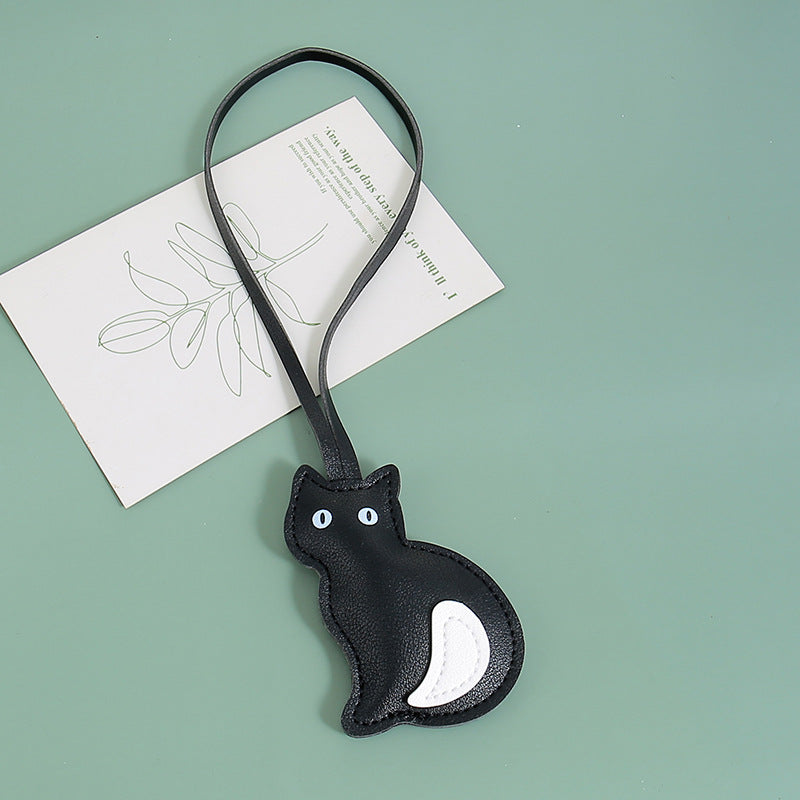 Wholesale Leather Stuffed Kitten Keychain