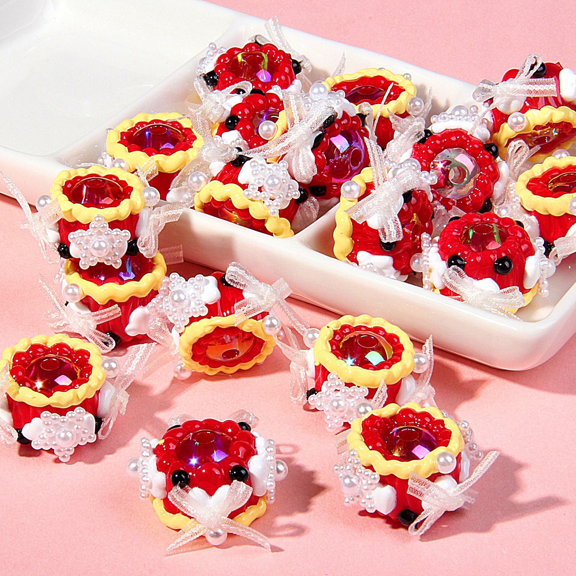 Wholesale 5pcs/pack heavy oil hand-painted beads DIY Fancy Beads