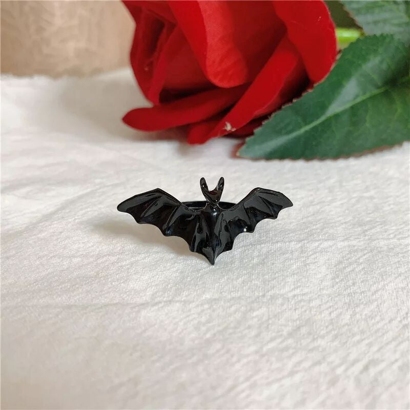 Wholesale Dark Gothic Open Bat Ring Halloween
