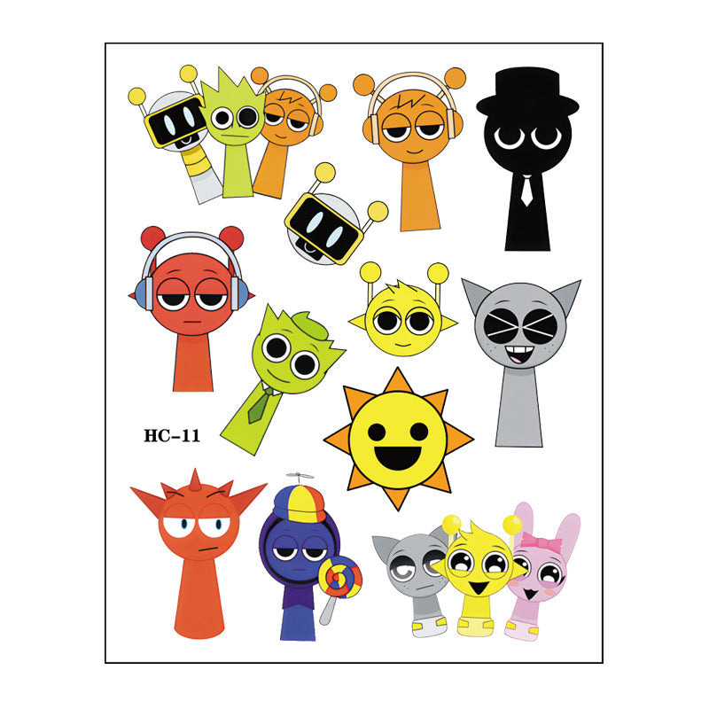 Wholesale Rhythm Box Music Game Tattoo Sticker Cartoon