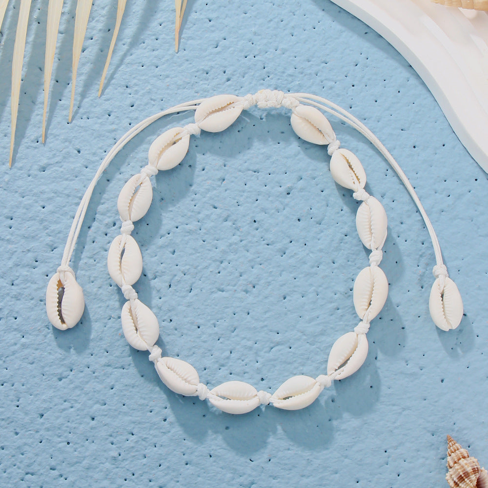 Wholesale Bohemian Seaside Holiday Style Beach Shell Pendant Beaded Necklace