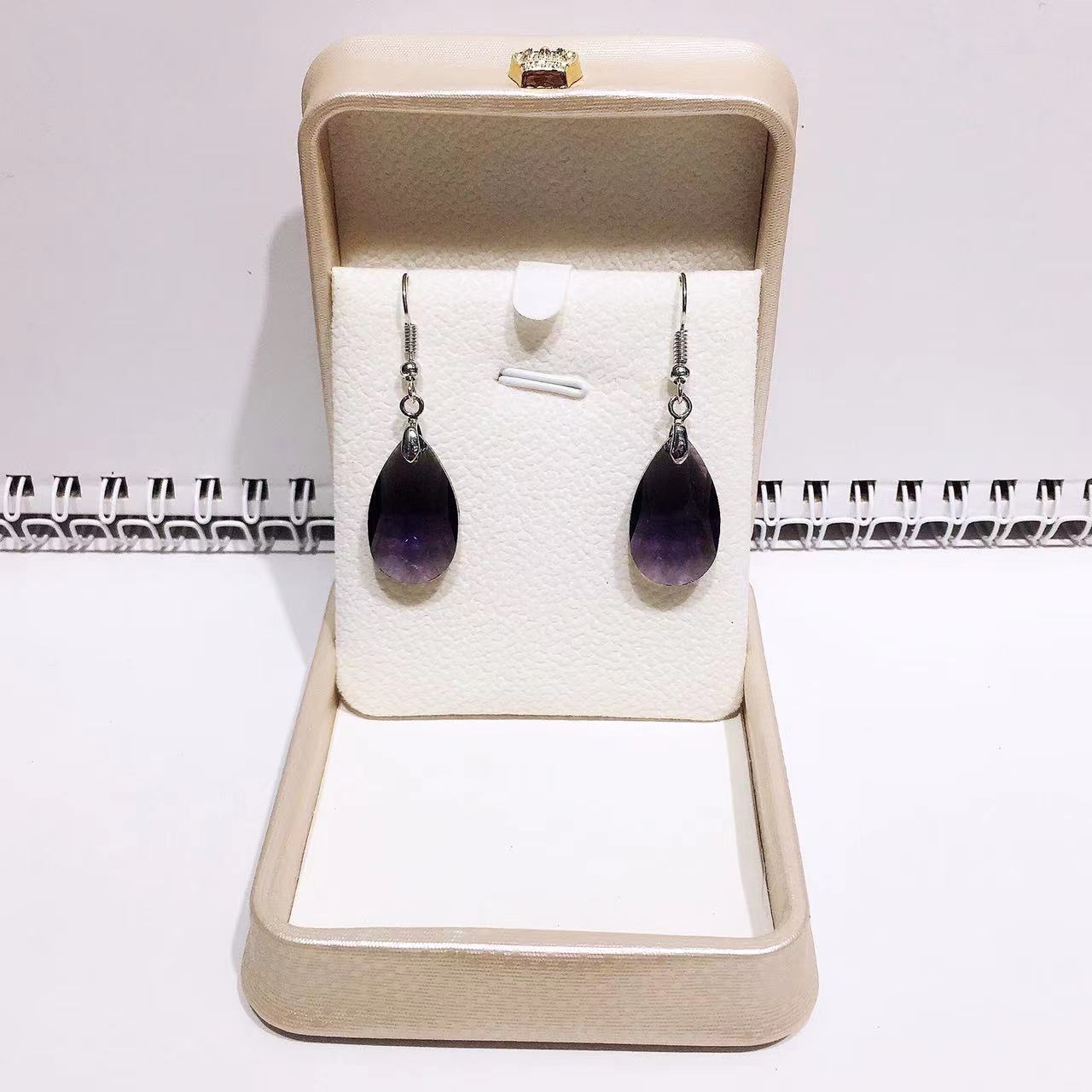 Wholesale crystal glass water drop fashion net red earrings