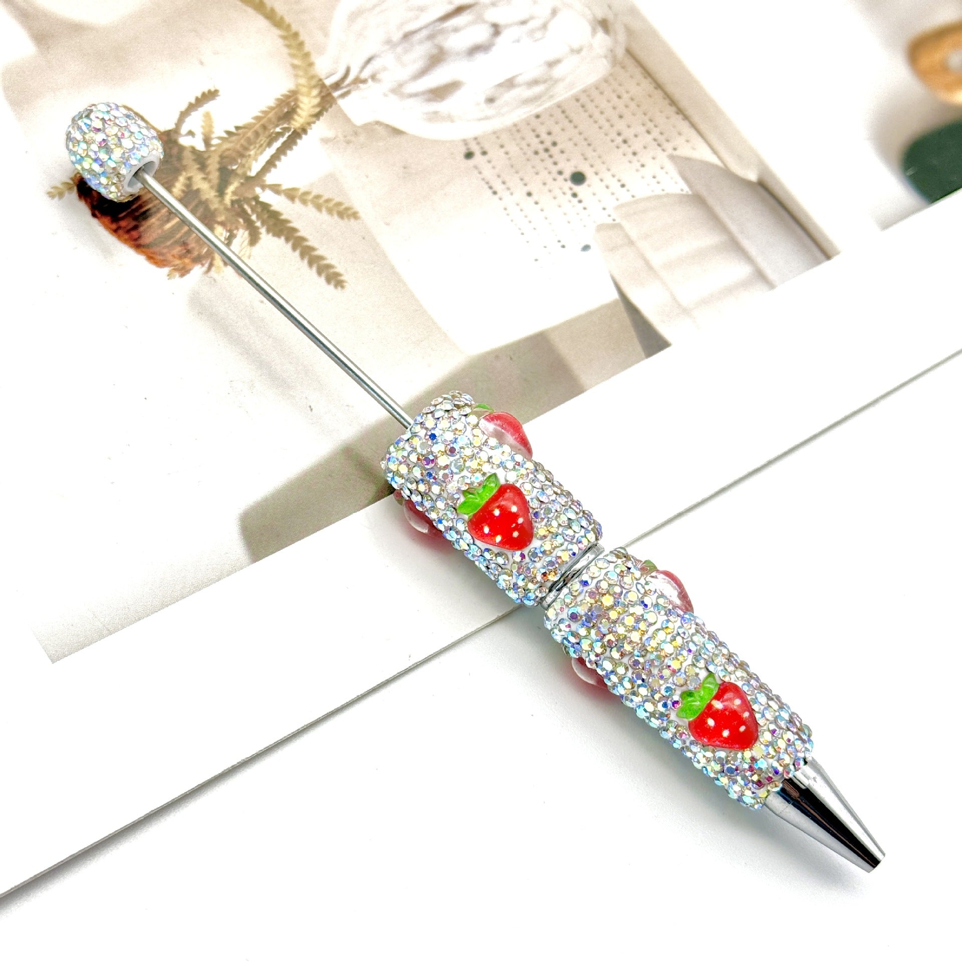 Wholesale Fruit Full Diamond beadable pens