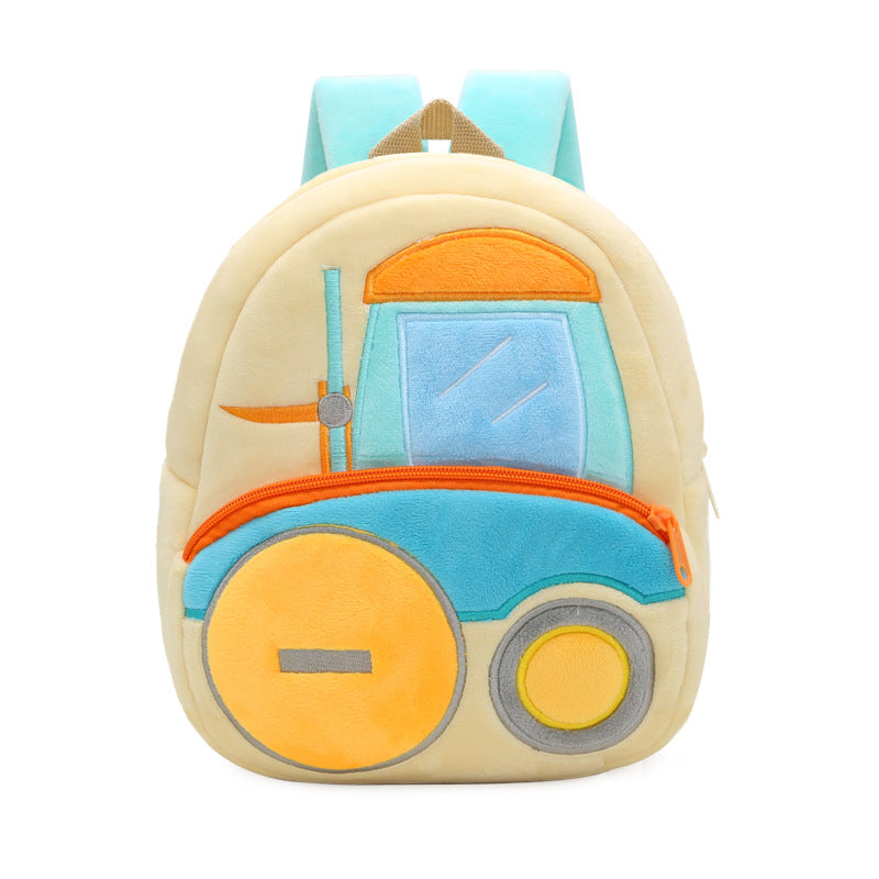Wholesale Plush Cute Engineering Car Children's Backpack
