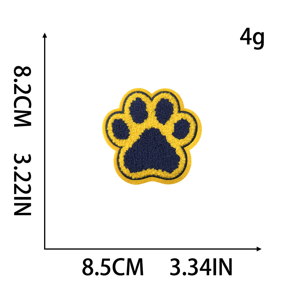 Wholesale Trendy Cat Paw Embroidered Patches Iron On DIY Towel Fabric Applique For Clothing Resale