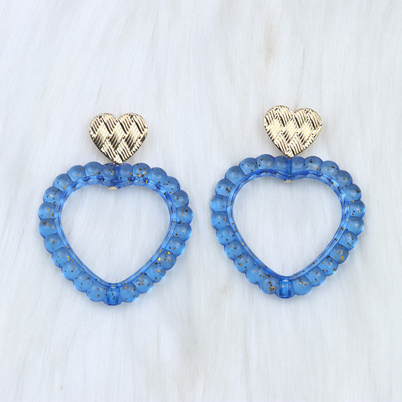 Wholesale Valentine's Day Heart Hollow Acrylic Earrings