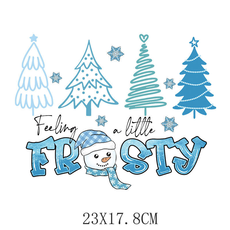 Wholesale 10pcs/pack Blue Snowman Christmas UV DTF Ready to Press Transfers Wraps