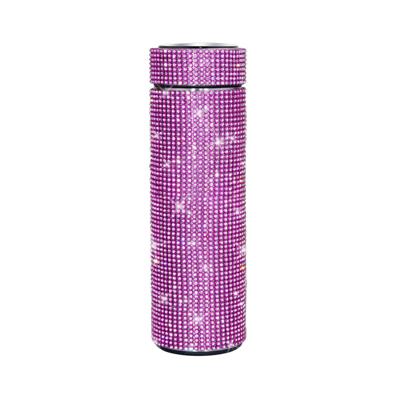Wholesale 17oz Stainless Steel Diamond-encrusted Smart Thermos Cup with LED Temperature Display Straight Tumbler Cup