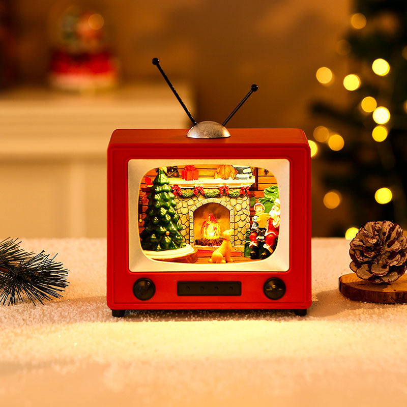Wholesale Rotating Music Resin TV Desktop 19cm*13cm*18.5cm Decoration Christmas Gift Decoration