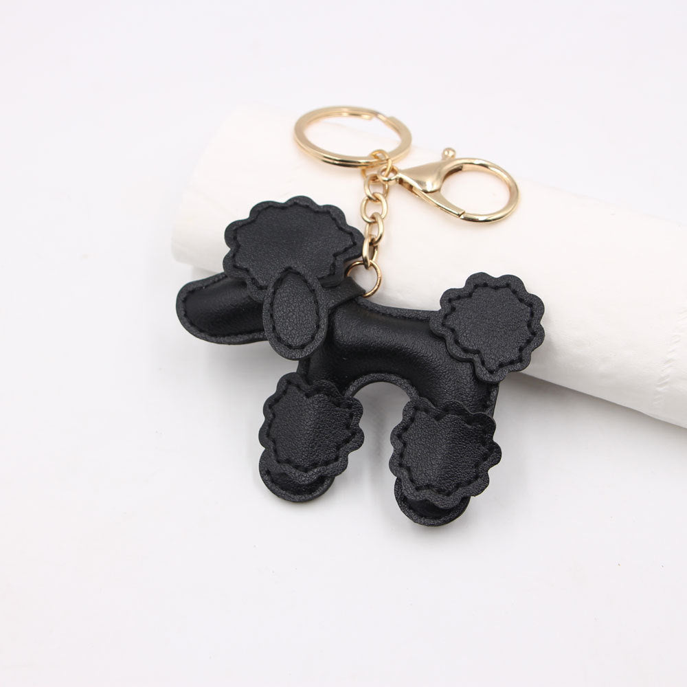 Wholesale White Faux Leather  Dog Keychain Pendant Car Key Accessory And Bag Charm Fashion Gift