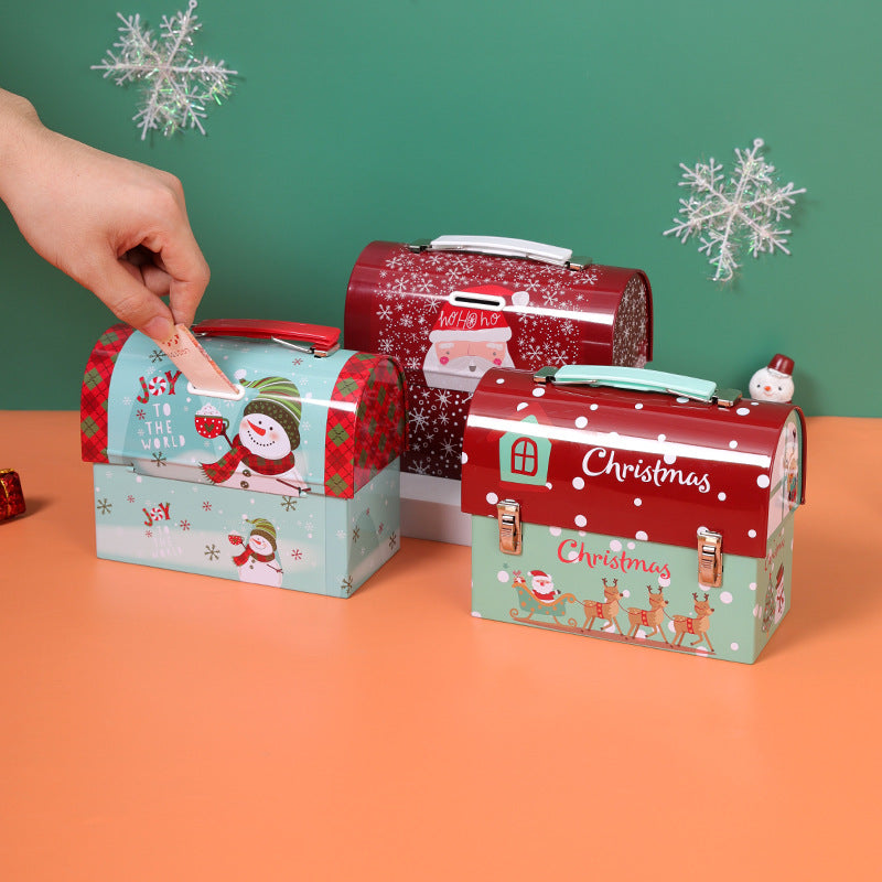 Wholesale Christmas Small House Candy Iron Storage Box