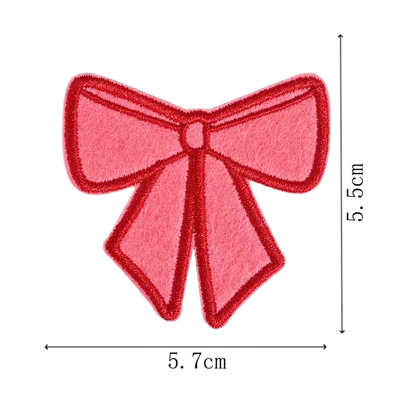Wholesale Red Bow Embroidery Patch Set Of 9 For DIY Hair Clips And Towel Applique Fashion Accessory