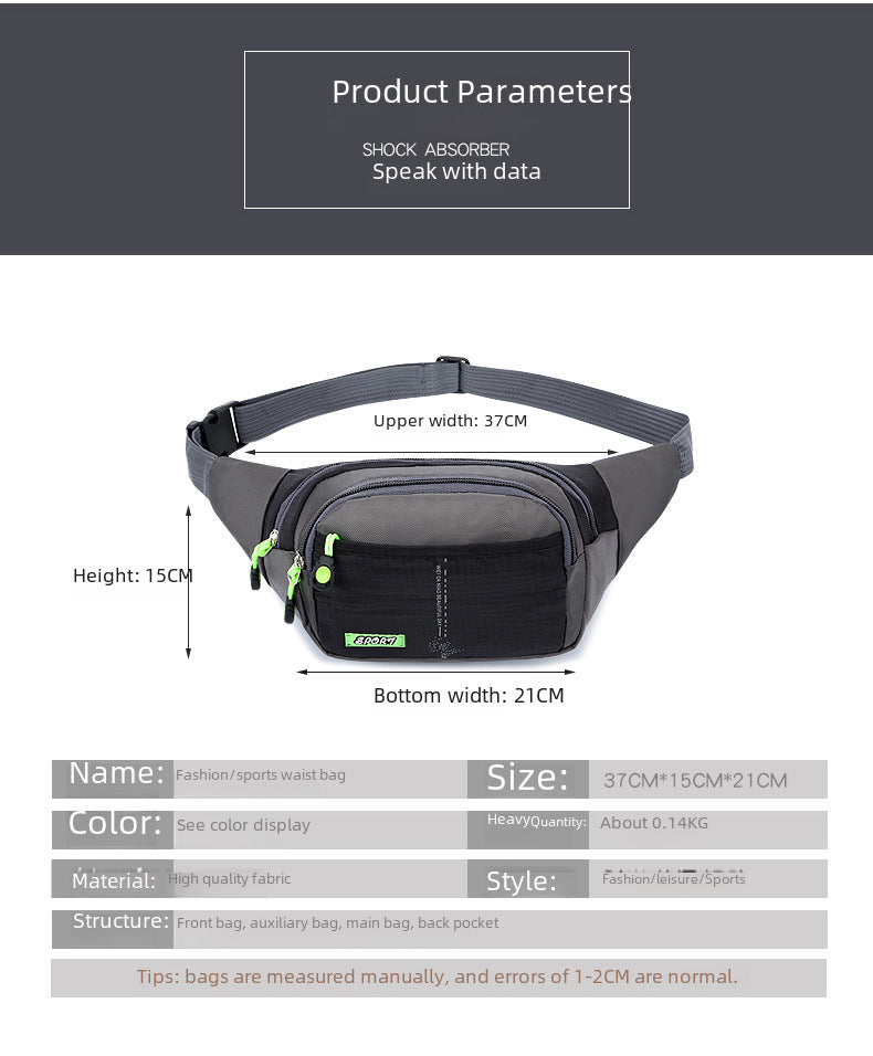 Wholesale Outdoor mountaineering multifunctional men's and women's running waist bag leisure travel waterproof crossbody chest bag