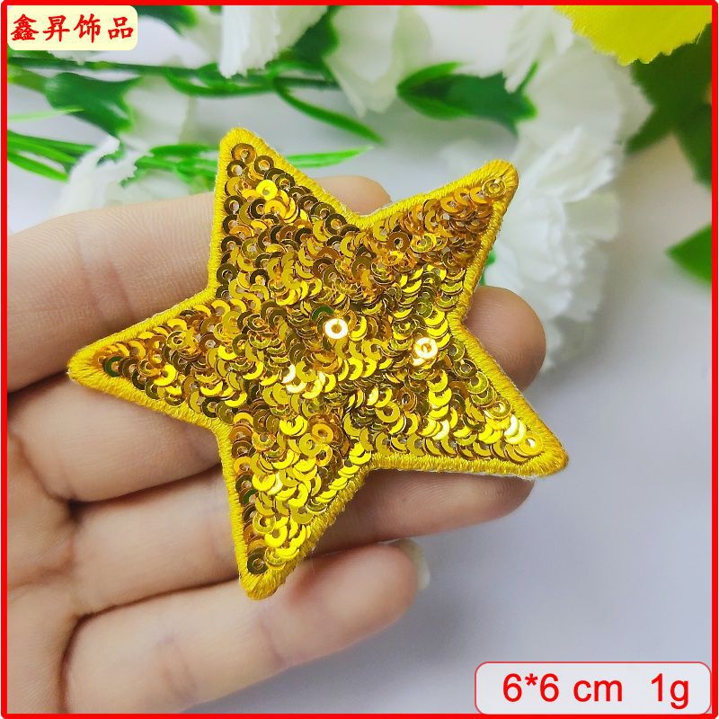 Wholesale Love Star Towel Embroidered Bead Sequin Cloth Stickers Badge Chest Badge Patch FS