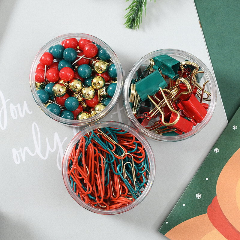 Wholesale 24pcs/pack  Christmas paper clip creative barrel red and green long tail clip