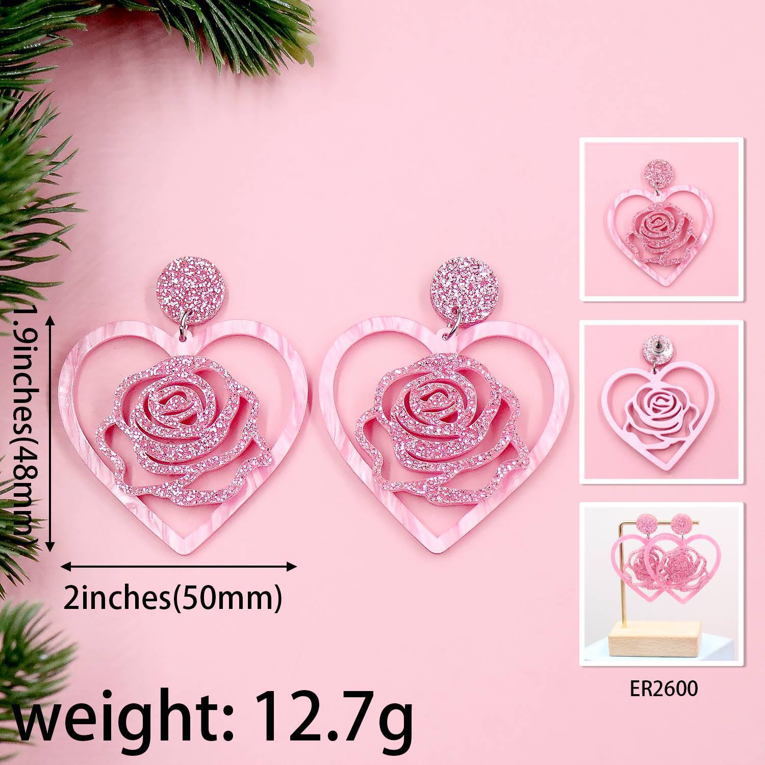 Wholesale Valentine's Day accessories rose vintage earrings