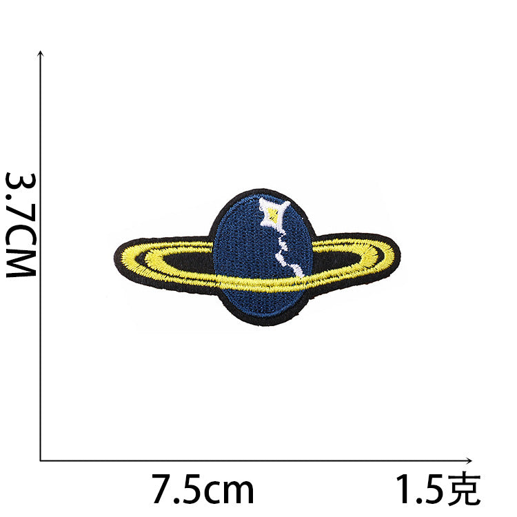 Wholesale Polyester Iron On Astronaut Embroidery Patches Space Rocket Planet Decorative Badges For Clothing Everyday Use
