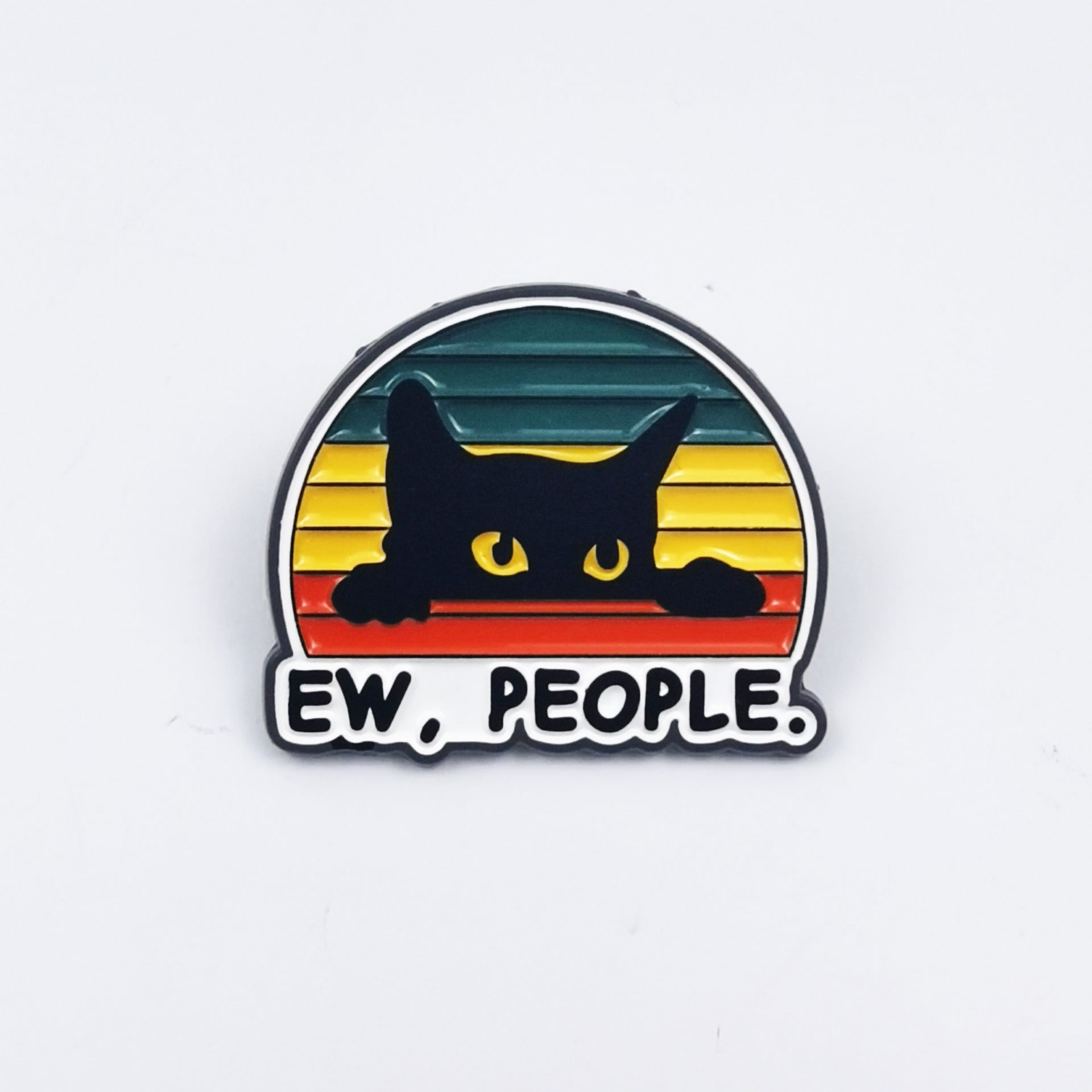 Wholesale Cute black cat cartoon English letter alloy badge brooch