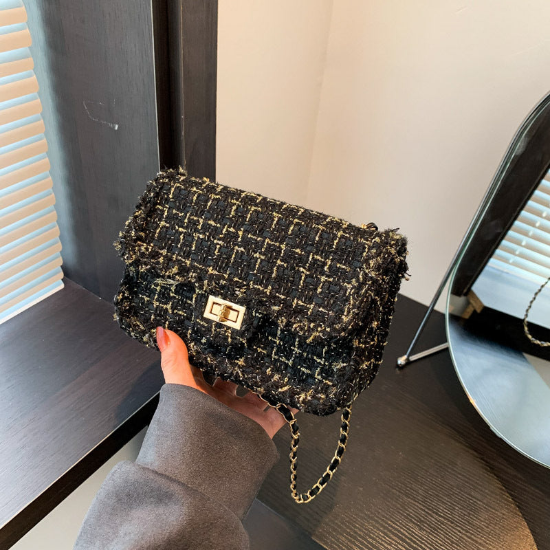 Wholesale The New Small Fragrance Weave Temperament Chain Shoulder Bag