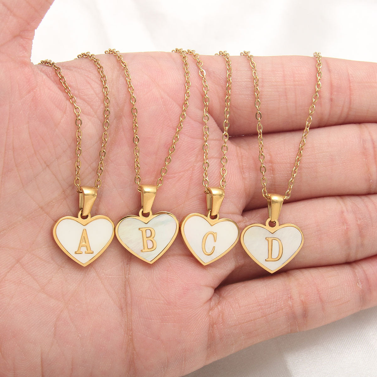 Wholesale Heart Shape Shell Stainless Steel Necklaces