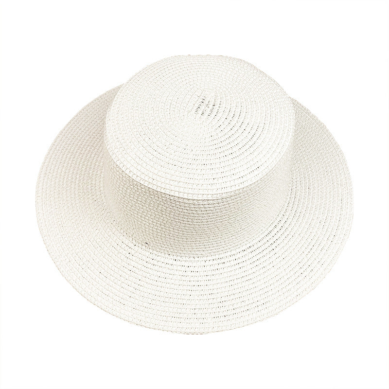 Wholesale Flat-topped Sun-shading Straw Hat Diy Hand-made Sun Hat
