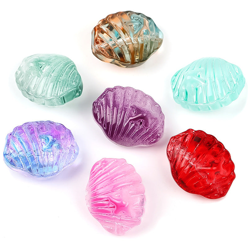 Wholesale 100pcs Three-dimensional Double-sided Starfish Glass Beads Transparent Horizontal Hole Diy Bracelet Beads