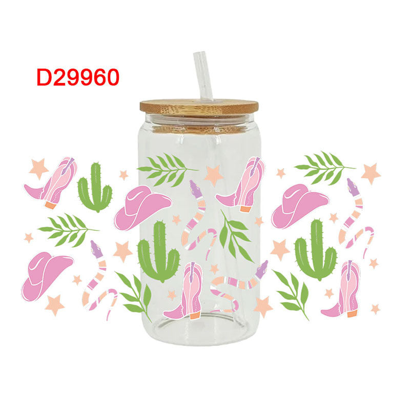 Wholesale Western Cowboy 16oz Cup UV DTF Wraps