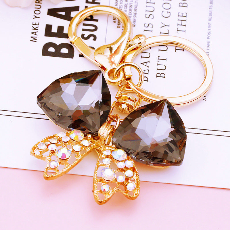Wholesale Diamond Colored Butterfly Car Metal Cute Bag Key Chain Ring