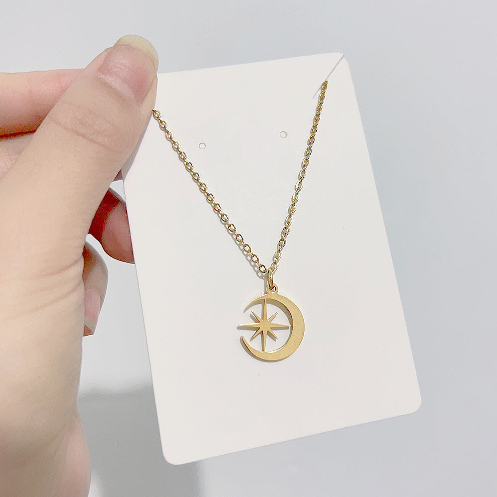 Wholesale Stainless Steel Star Moon Sun Necklace