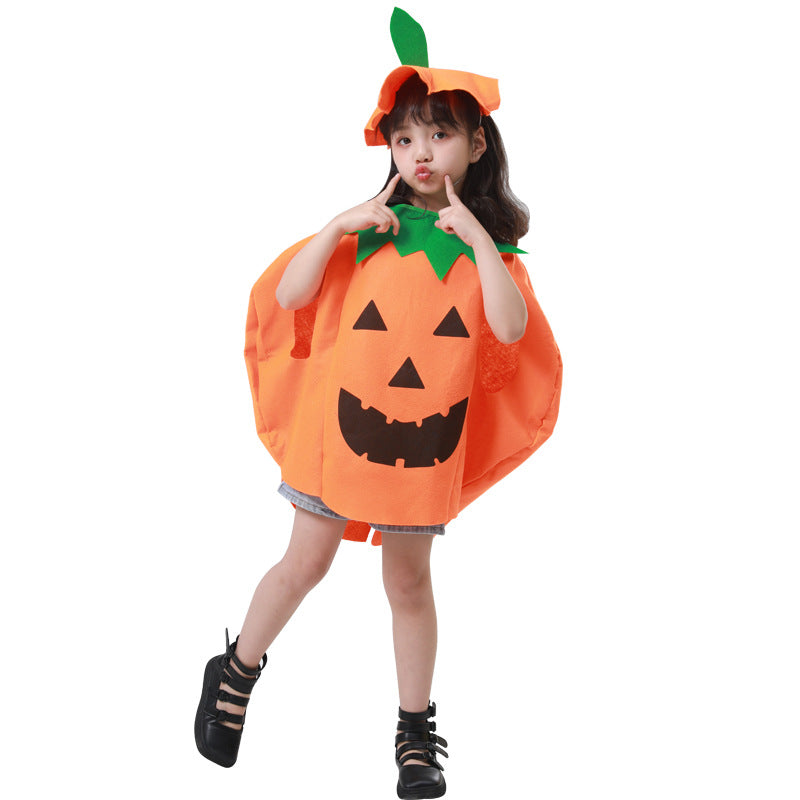 Wholesale Halloween Kids Adult Pumpkin Costume Pumpkin Bag Pumpkin Hat Set Show Festive Props