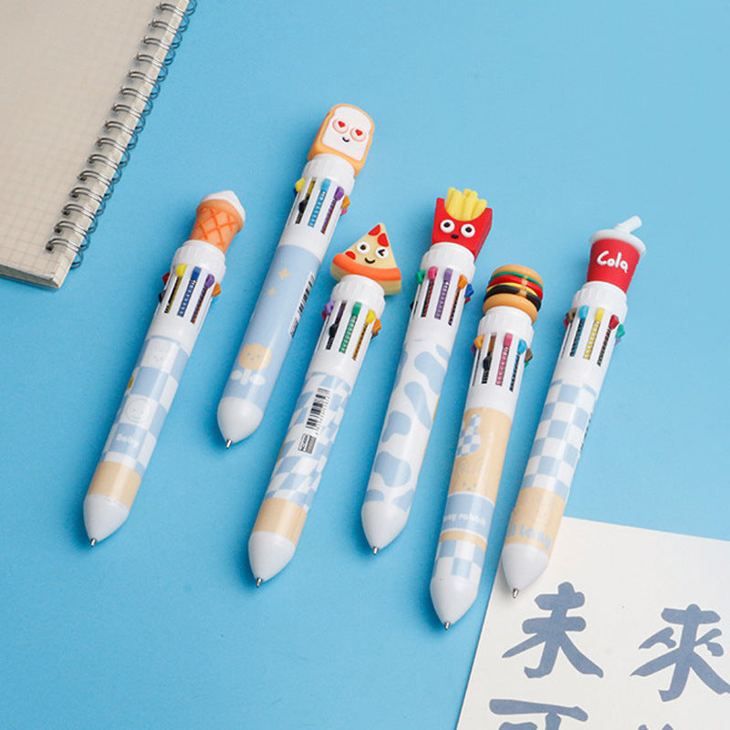 Wholesale Random Style Ten Color Fast Food French Fries Burger Plastic Ballpoint Pen