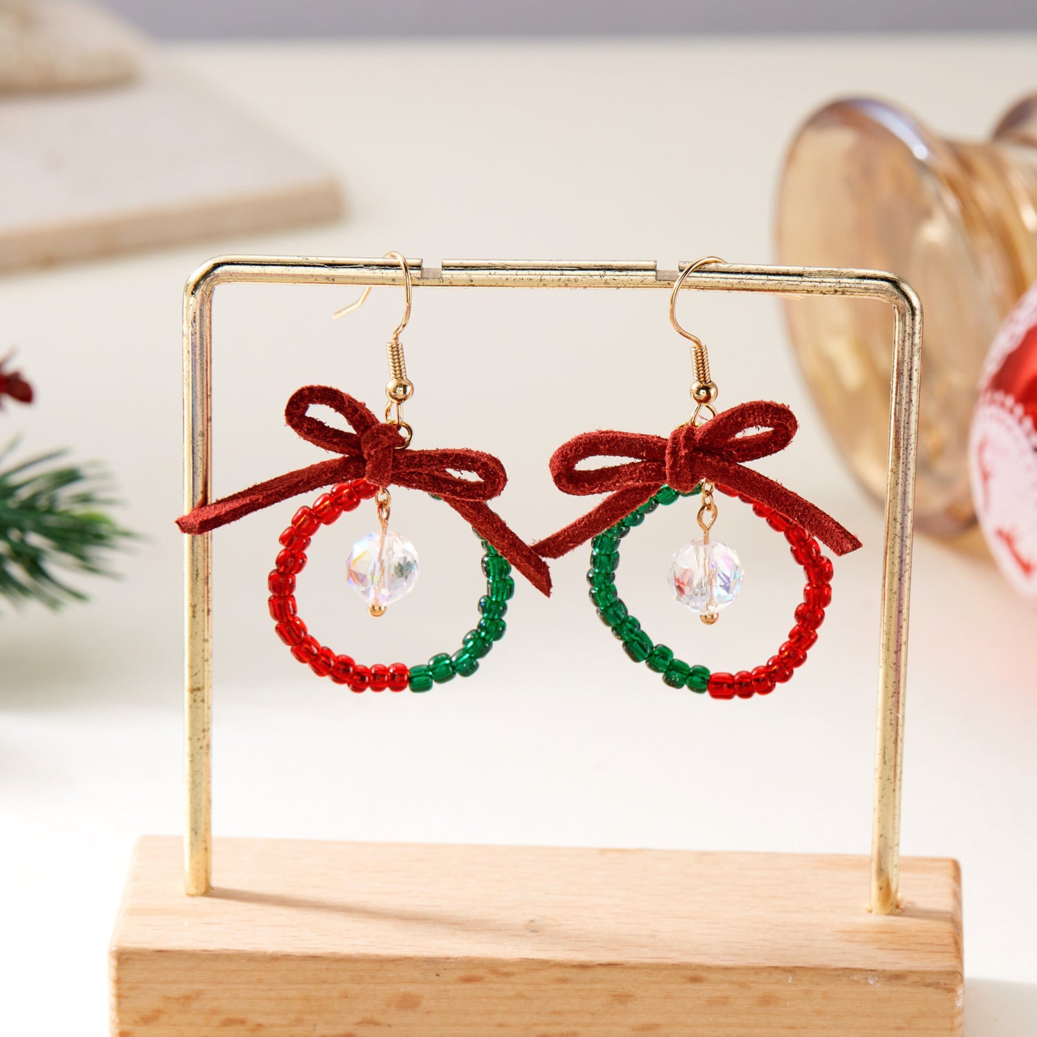 Wholesale Colorful Christmas Dopamine  Hoop Earrings