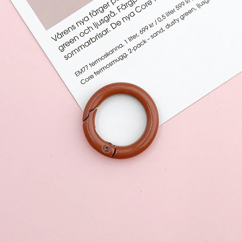 Wholesale 10pcs  New 25mm Spring Ring diy Jewelry Accessories Candy Color Baking Paint Open Ring Hardware Keychain Accessories