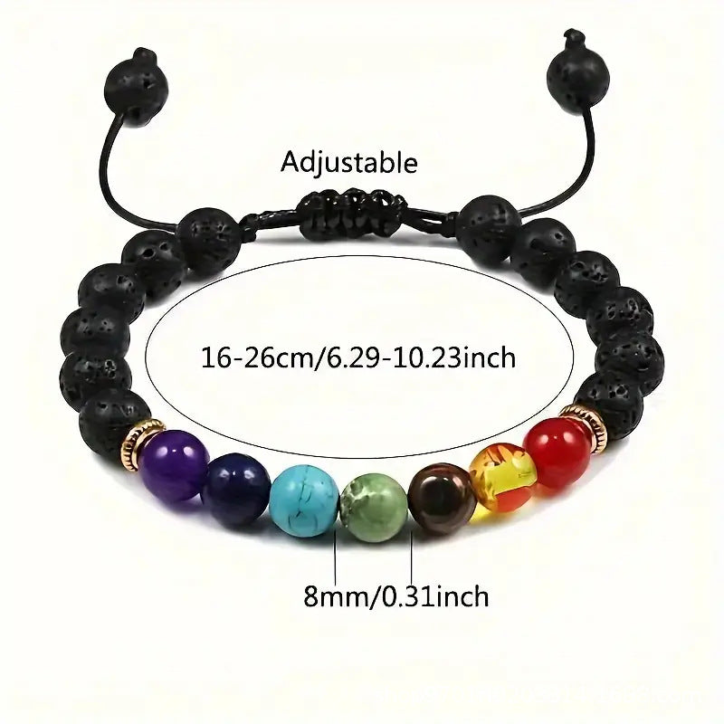 Wholesale Colorful volcanic stone braided bracelet