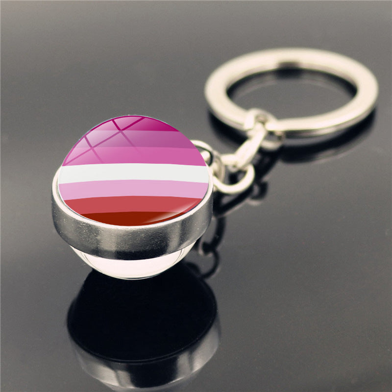 Wholesale Zinc Alloy LGBT Time Stone Keychain