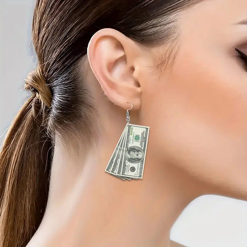 Wholesale Flat Dollar Acrylic Earrings