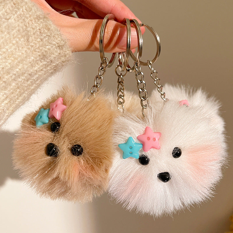 Wholesale Cartoon plush ball pendant Pom Pom keychain