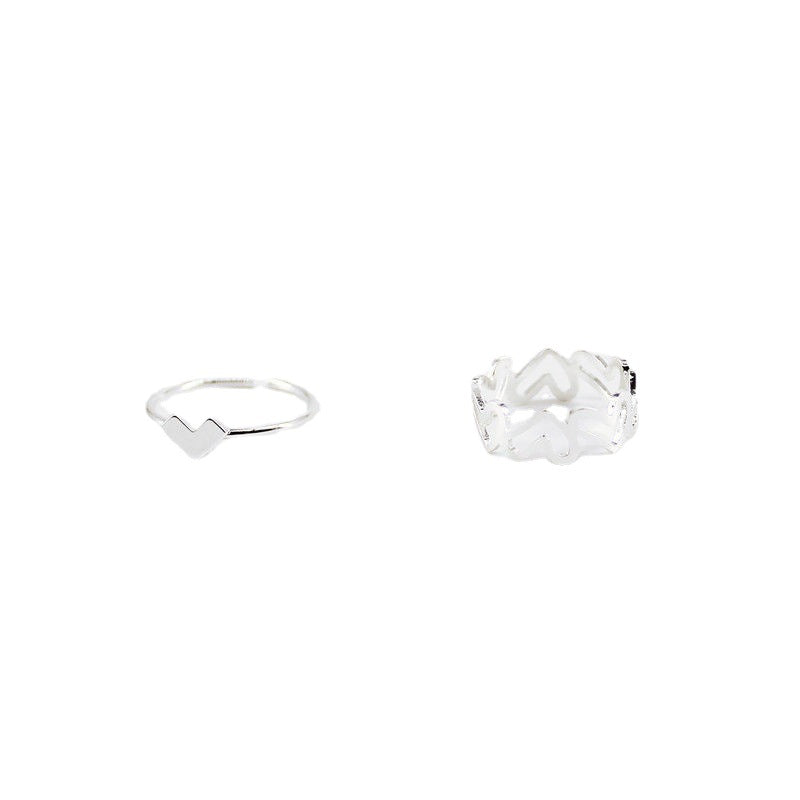 Wholesale Hollow Heart Alloy Set Rings