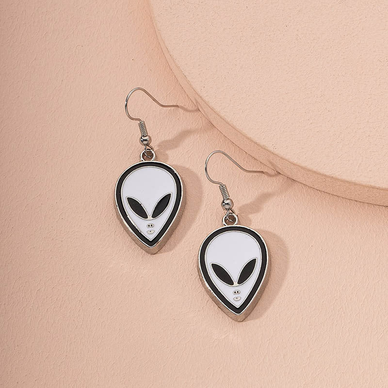 Wholesale Drip Oil Alien Alloy Earrings
