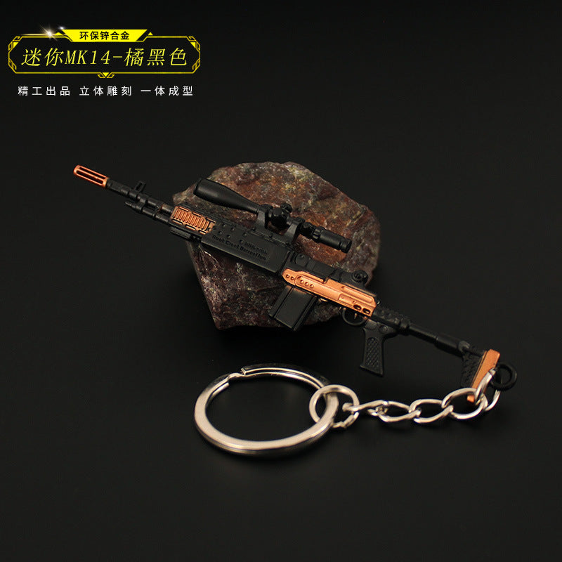 Wholesale  Helmet Flat Bottom Pot Backpack Signal Small Gun Keychain Metal Crafts Office Culture