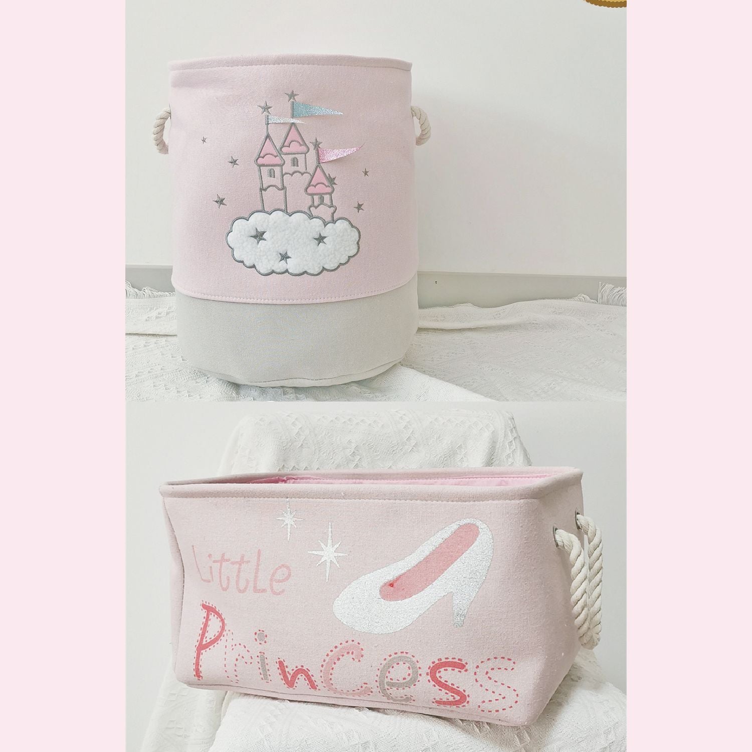 Wholesale Canvas Castle Princess Storage Basket
