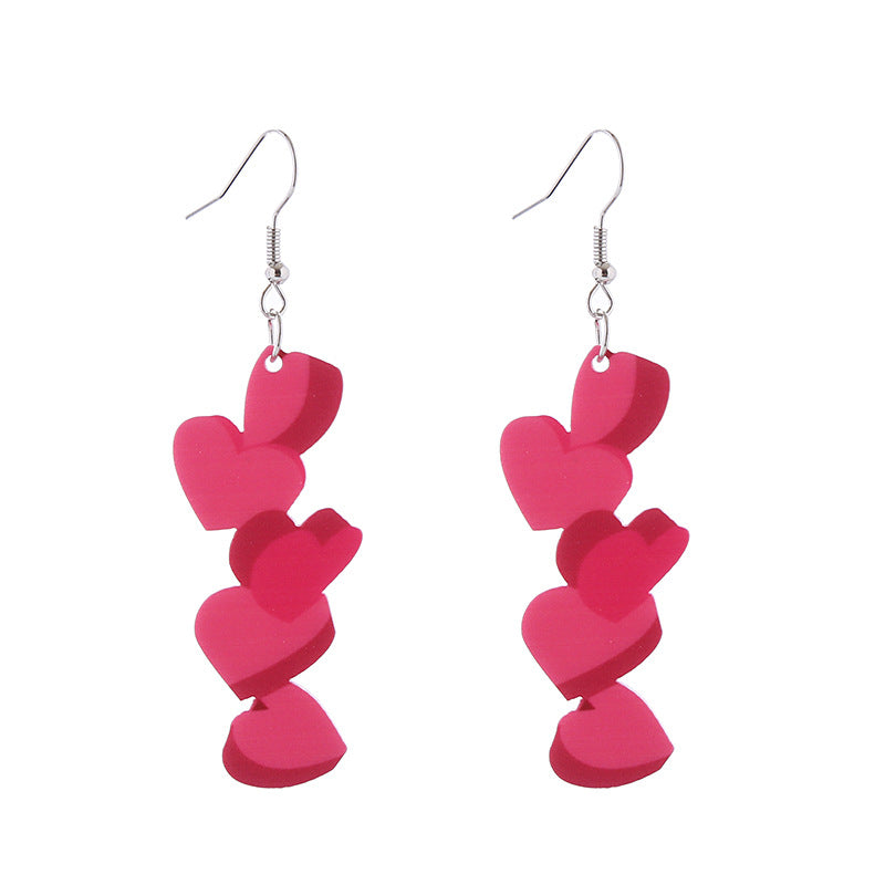 Wholesale Valentine's Day Flamingo Heart Coffee Cup Acrylic Earrings