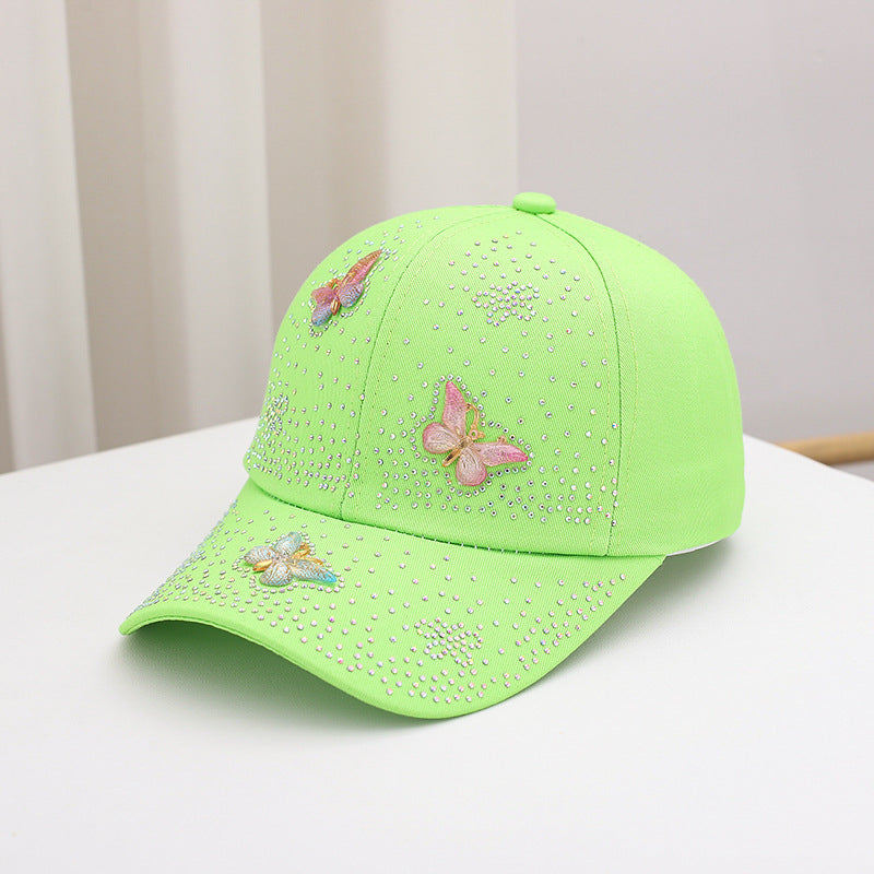 Wholesale Baseball cap butterfly diamond sun hat