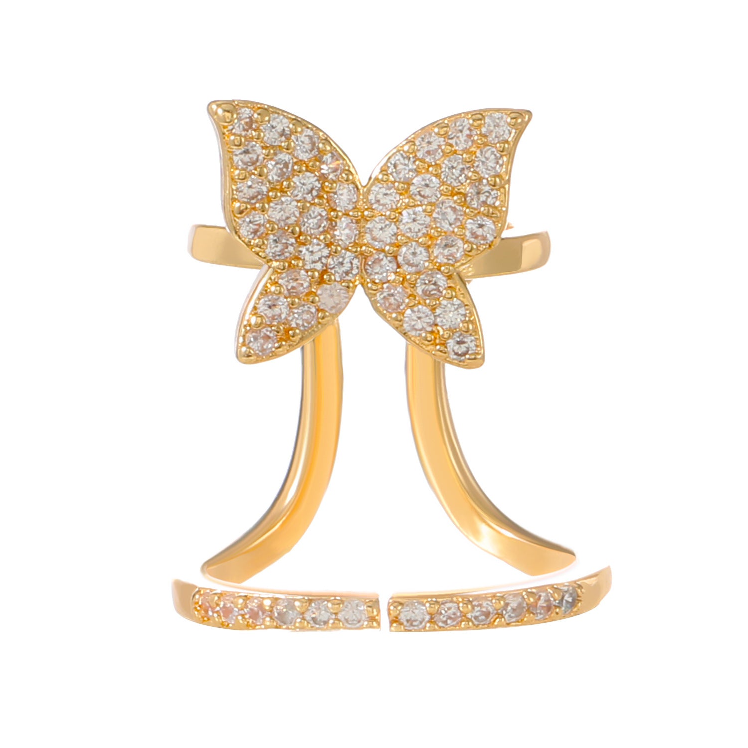 Wholesale  Geometric Diamond Opening Nail Copper Ring