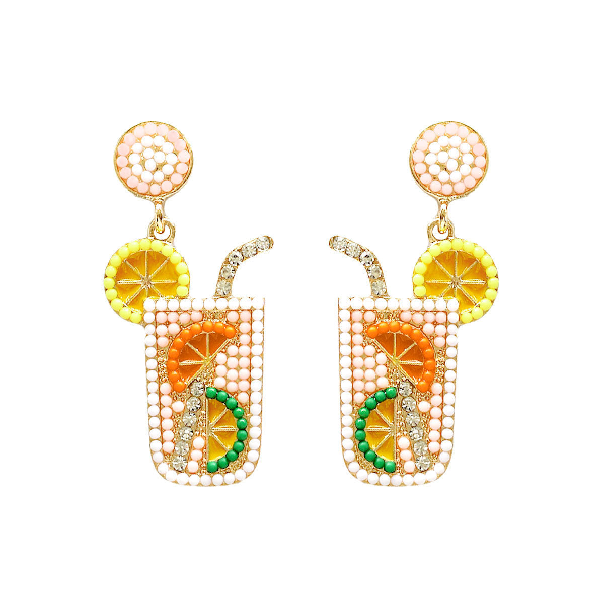 Wholesale Small Fresh Fruit Drink Rice Bead Earrings